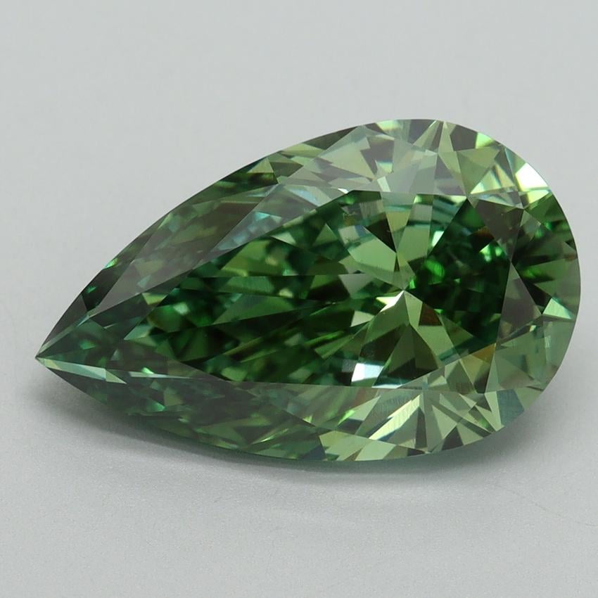 5.10 Ct. Fancy Vivid Green Pear Lab Grown Diamond