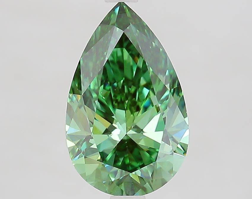 2.59 Ct. Fancy Vivid Green Pear Lab Grown Diamond
