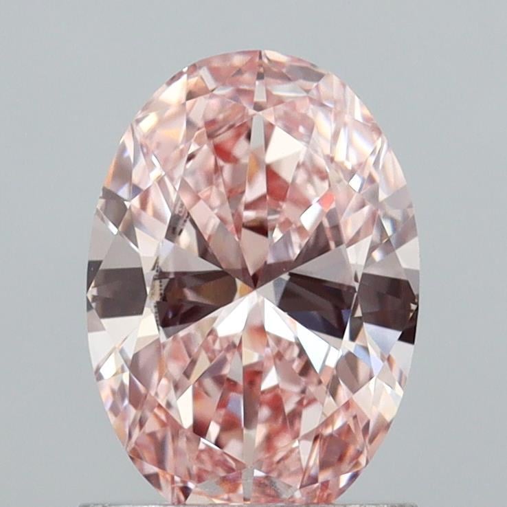 1.08 Ct. Fancy Intense Brownish Pink Oval Lab Grown Diamond