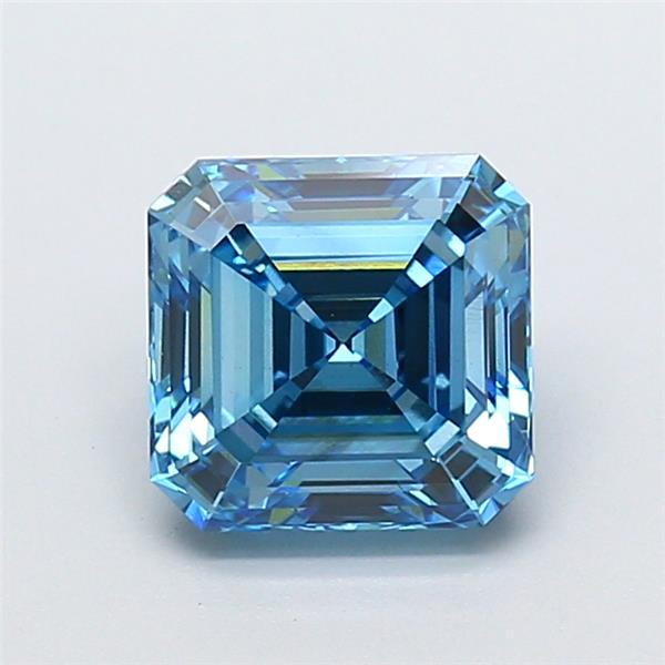 2.09 Ct. Fancy Vivid Blue Asscher Lab Grown Diamond