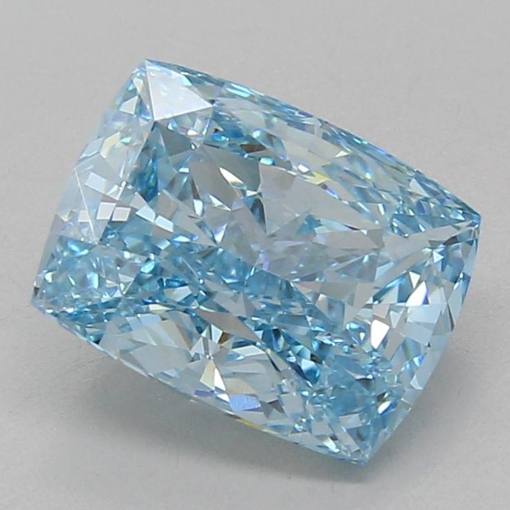 3.84 Ct. Fancy Vivid Blue Cushion Lab Grown Diamond