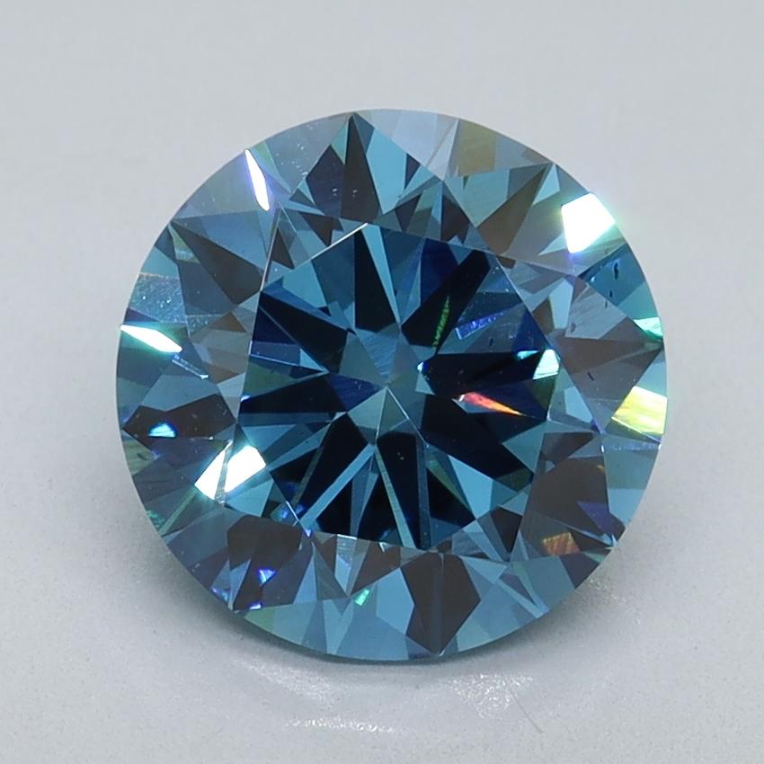 2.35 Ct. Fancy Vivid Malibu Blue Round Lab Grown Diamond