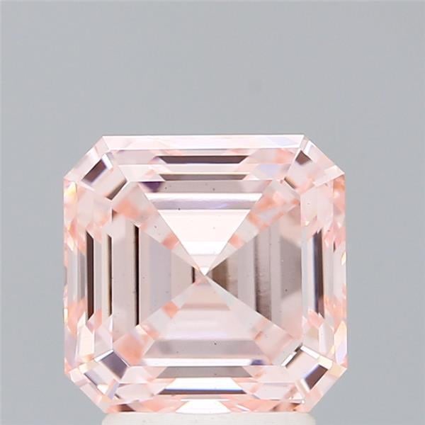 3.12 Ct. Fancy Intense Pink Asscher Lab Grown Diamond