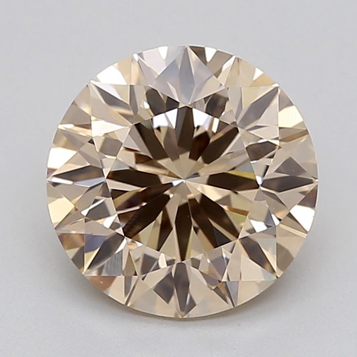 3.03 Ct. Very Light  Brown Round Lab Grown Diamond