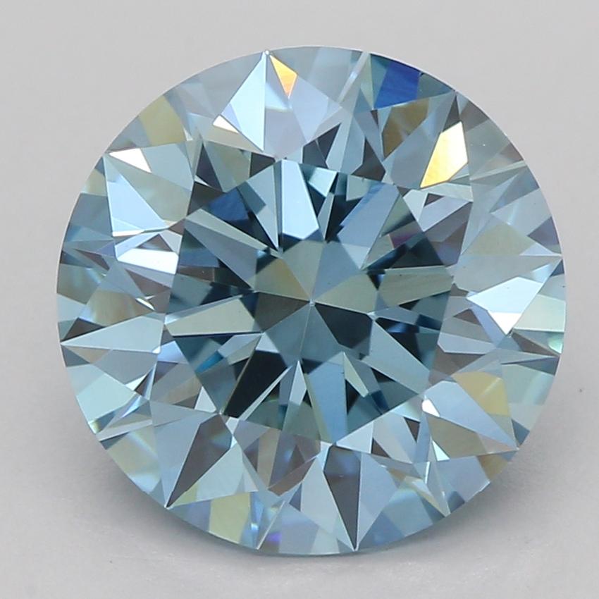2.50 Ct. Fancy Vivid Blue Round Lab Grown Diamond