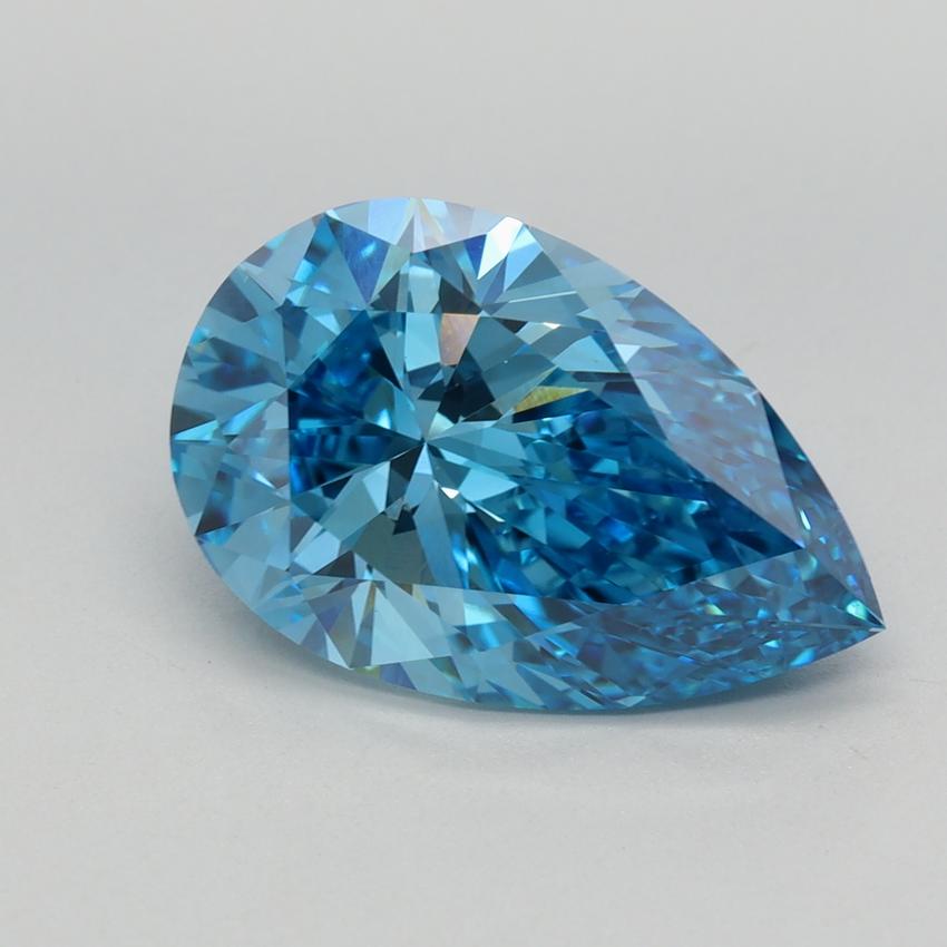 3.90 Ct. Fancy Vivid Blue Pear Lab Grown Diamond
