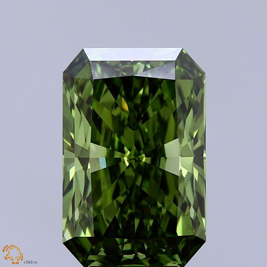 5.87 Ct. Fancy Vivid Green Radiant Lab Grown Diamond