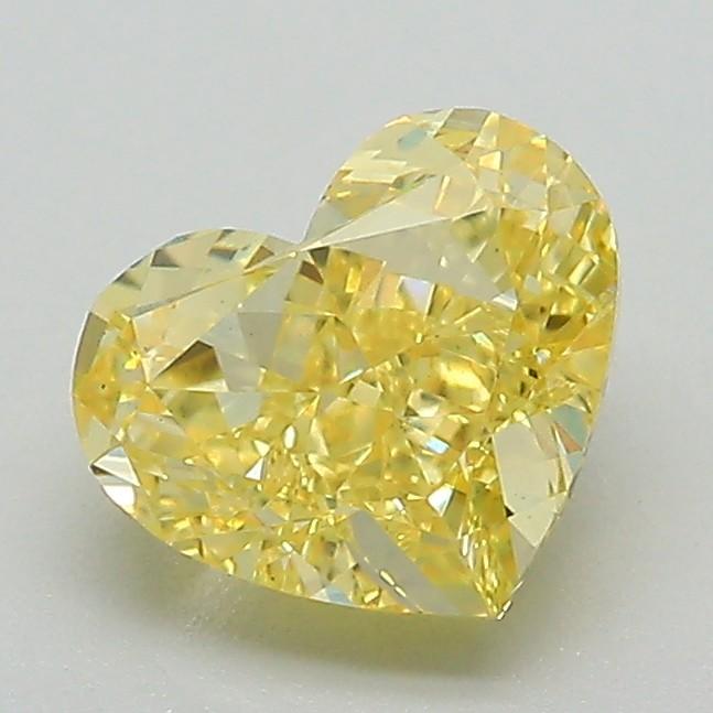 1.58 Ct. Fancy Intense Yellow Heart Lab Grown Diamond