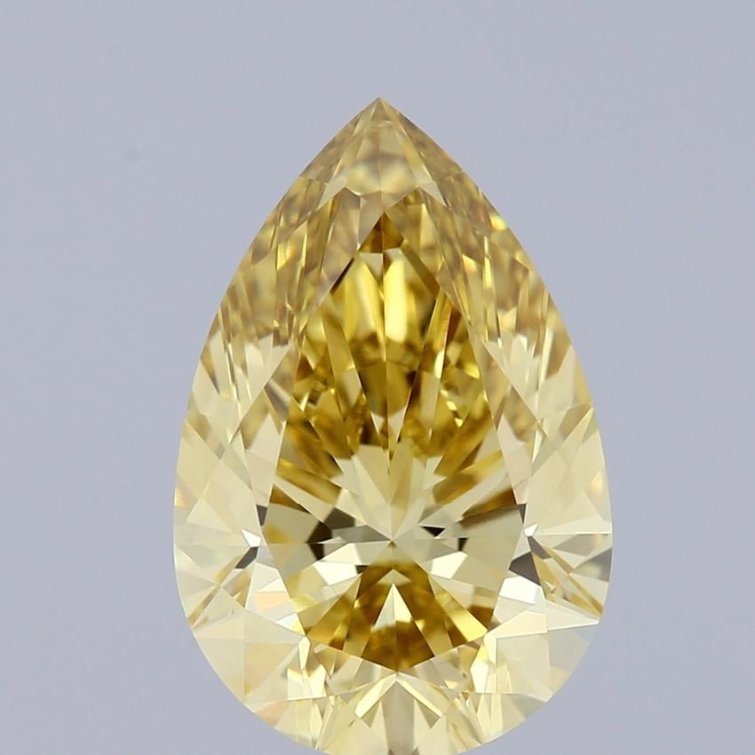 3.01 Ct. Fancy Intense Yellow Pear Lab Grown Diamond