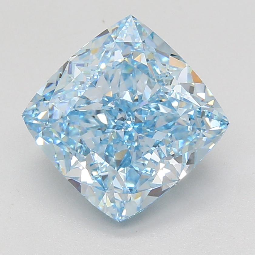 5.05 Ct. Fancy Vivid Blue Cushion Lab Grown Diamond