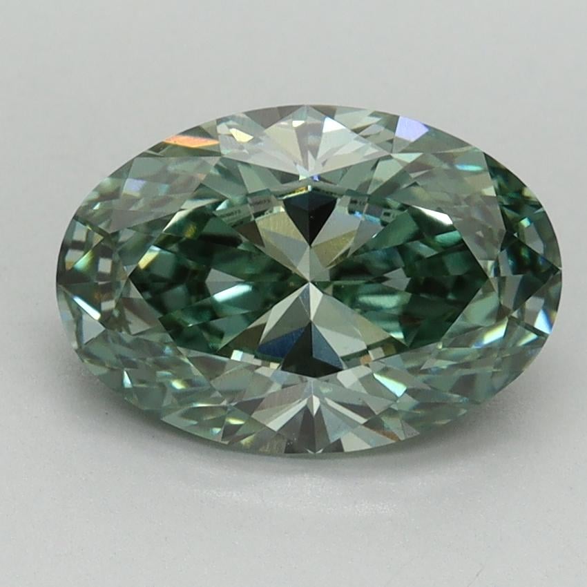 2.02 Ct. Fancy Vivid Pacific Green Oval Lab Grown Diamond