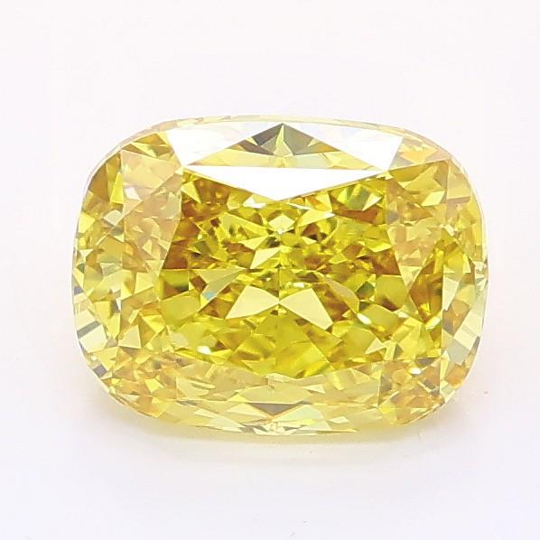 1.52 Ct. Fancy Vivid Yellow Cushion Lab Grown Diamond