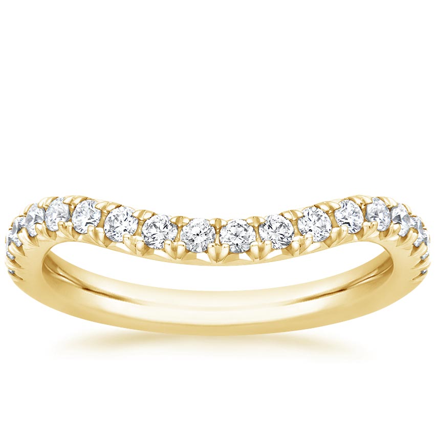 18K Yellow Gold Curved Amelie Diamond Ring (1/3 ct. tw.), large top view