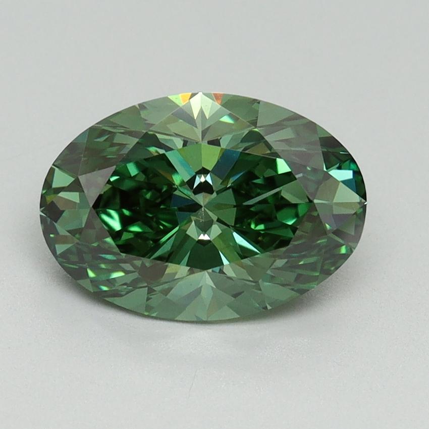 2.07 Ct. Fancy Vivid Green Oval Lab Grown Diamond