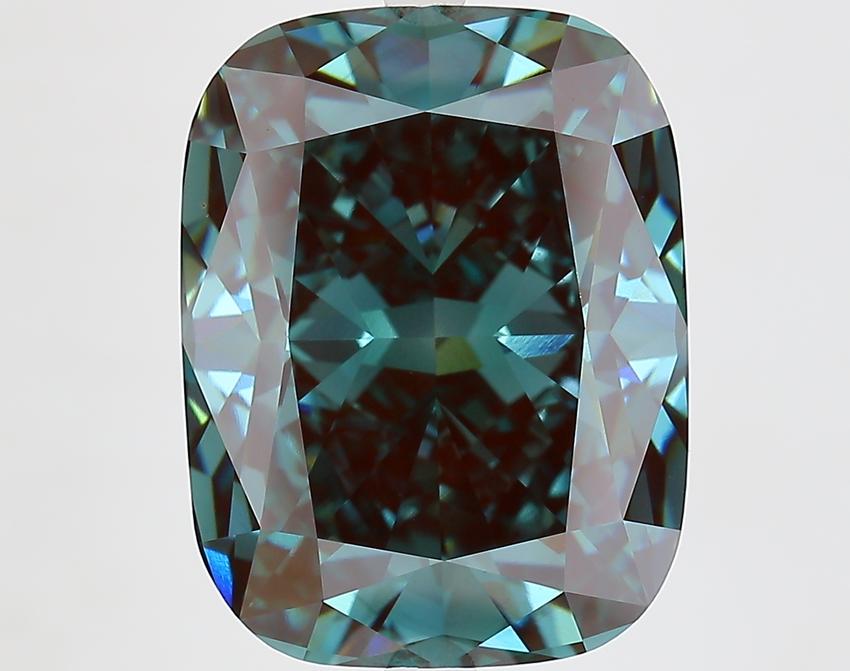 11.33 Ct. Fancy Deep Green Cushion Lab Grown Diamond