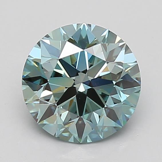 1.36 Ct. Fancy Vivid Green Round Lab Grown Diamond