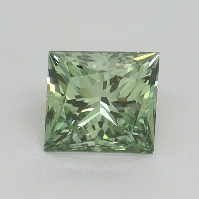 0.85 Ct. Fancy Vivid Green Princess Lab Grown Diamond