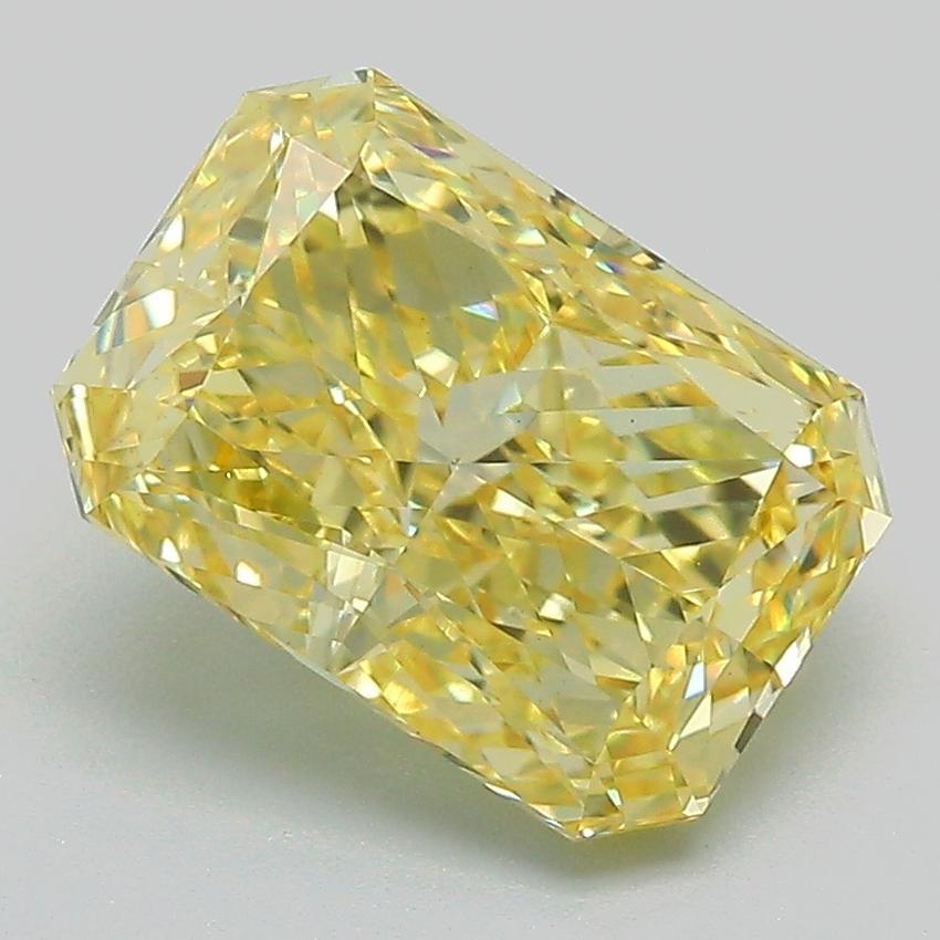 3.17 Ct. Fancy Vivid Yellow Radiant Lab Grown Diamond