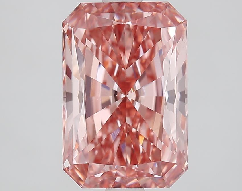 2.88 Ct. Fancy Vivid Brownish Pink Radiant Lab Grown Diamond
