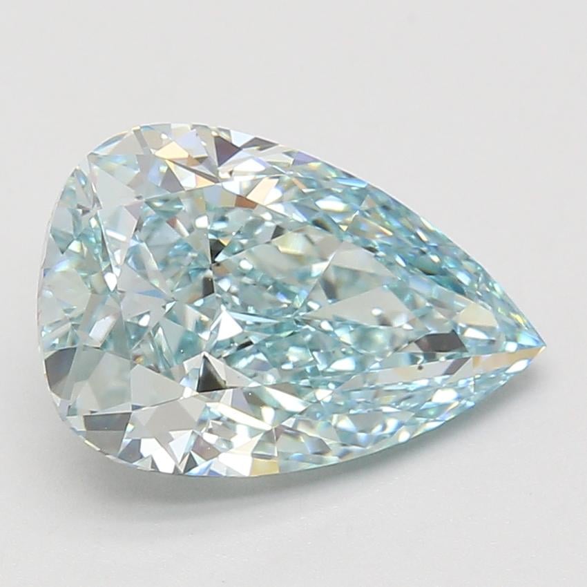 4.52 Ct. Fancy Intense Green Blue Pear Lab Grown Diamond
