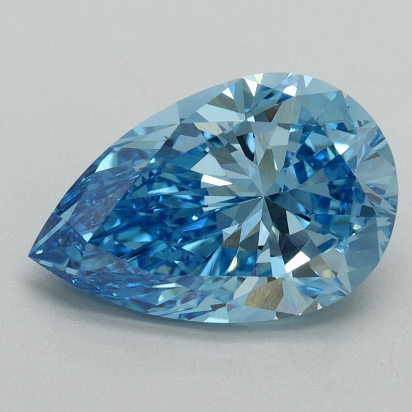 4.24 Ct. Fancy Vivid Blue Pear Lab Grown Diamond
