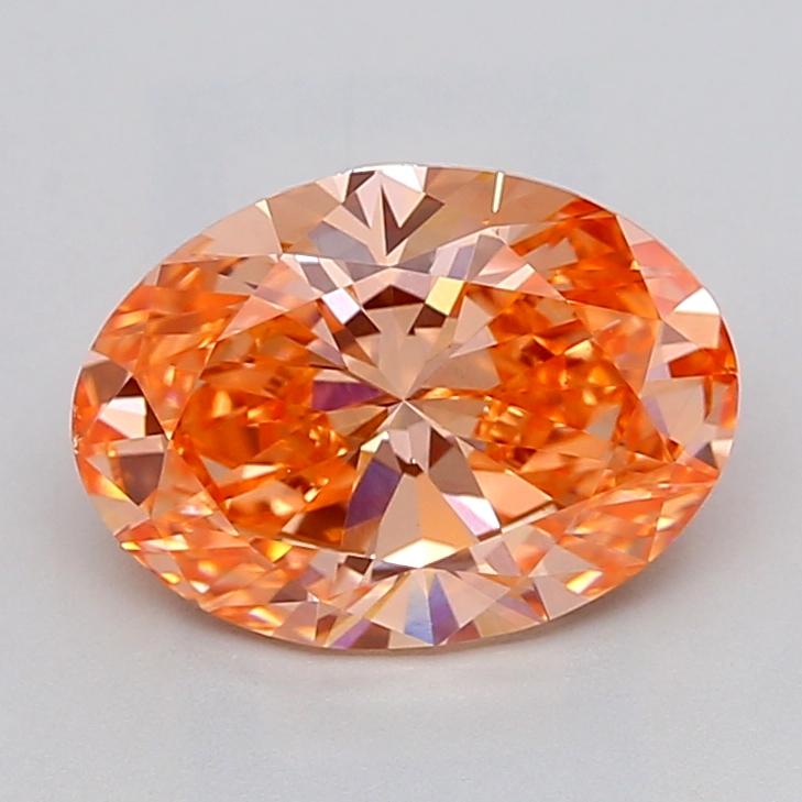 3.01 Ct. Fancy Vivid Pink Orange Oval Lab Grown Diamond