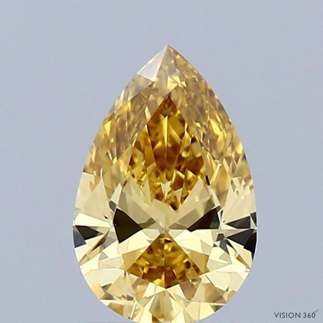0.96 Ct. Fancy Intense  Yellow Pear Lab Grown Diamond