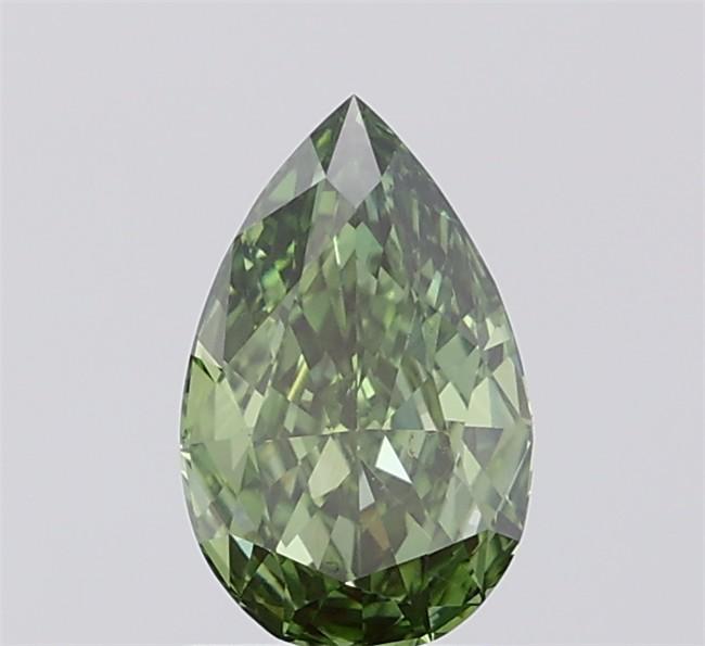 1.01 Ct. Fancy Vivid  Green Pear Lab Grown Diamond