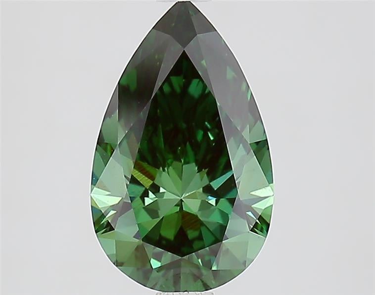 1.96 Ct. Fancy Vivid  Green Pear Lab Grown Diamond