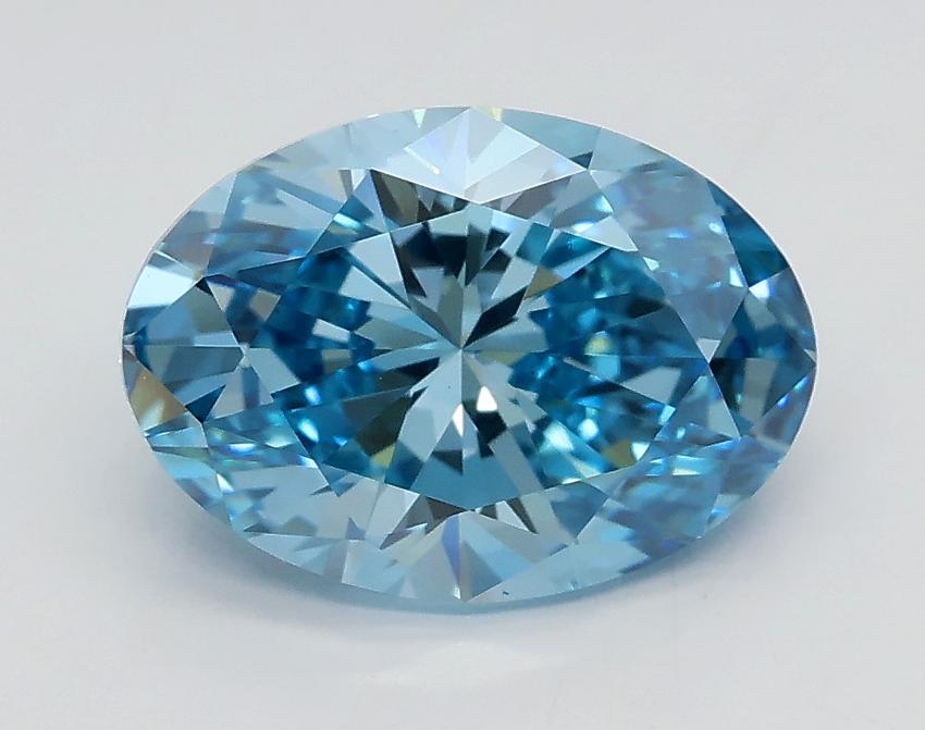 2.01 Ct. Fancy Vivid Blue Oval Lab Grown Diamond
