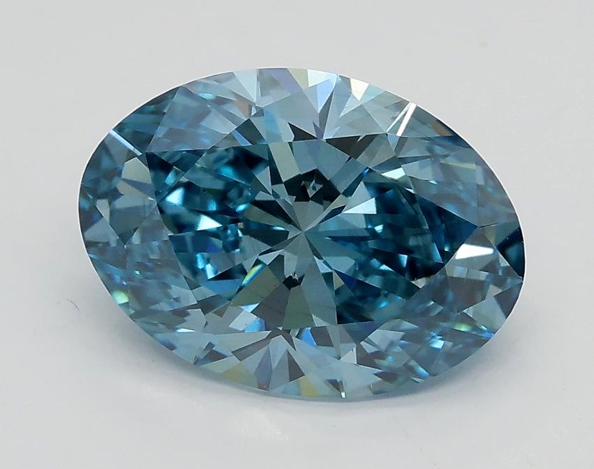 2.21 Ct. Fancy Vivid Blue Oval Lab Grown Diamond