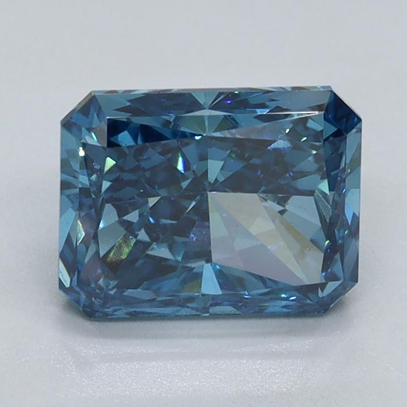 1.96 Ct. Fancy Vivid Malibu Blue Radiant Lab Grown Diamond