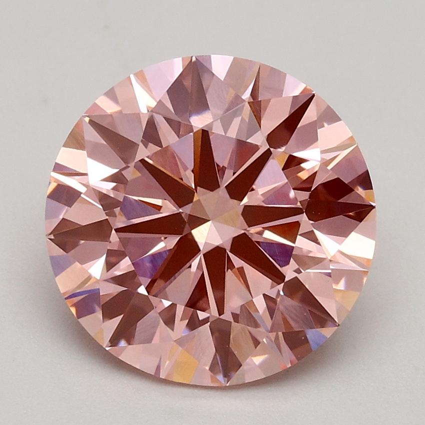 2.18 Ct. Fancy Intense Pink Round Lab Grown Diamond