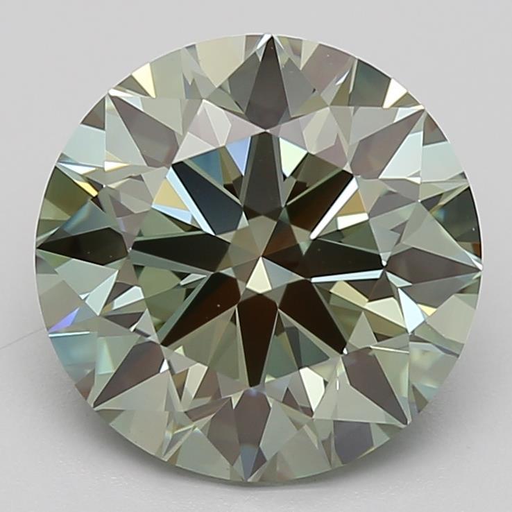 3.69 Ct. Fancy Vivid Green Round Lab Grown Diamond
