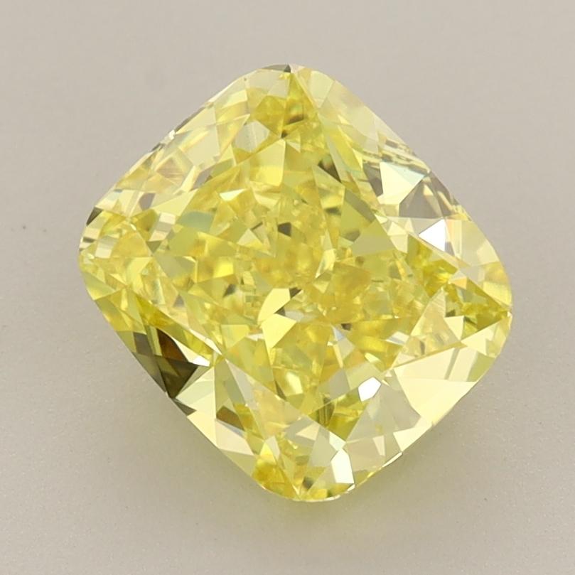 2.20 Ct. Fancy Vivid  Yellow Cushion Lab Grown Diamond