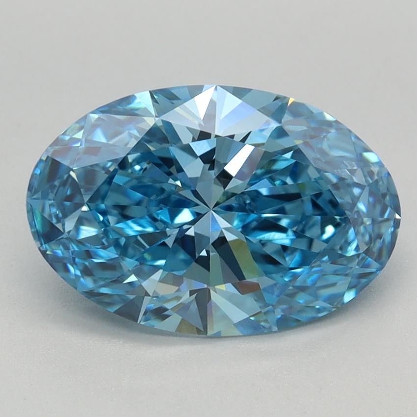 2.10 Ct. Fancy Vivid Blue Oval Lab Grown Diamond