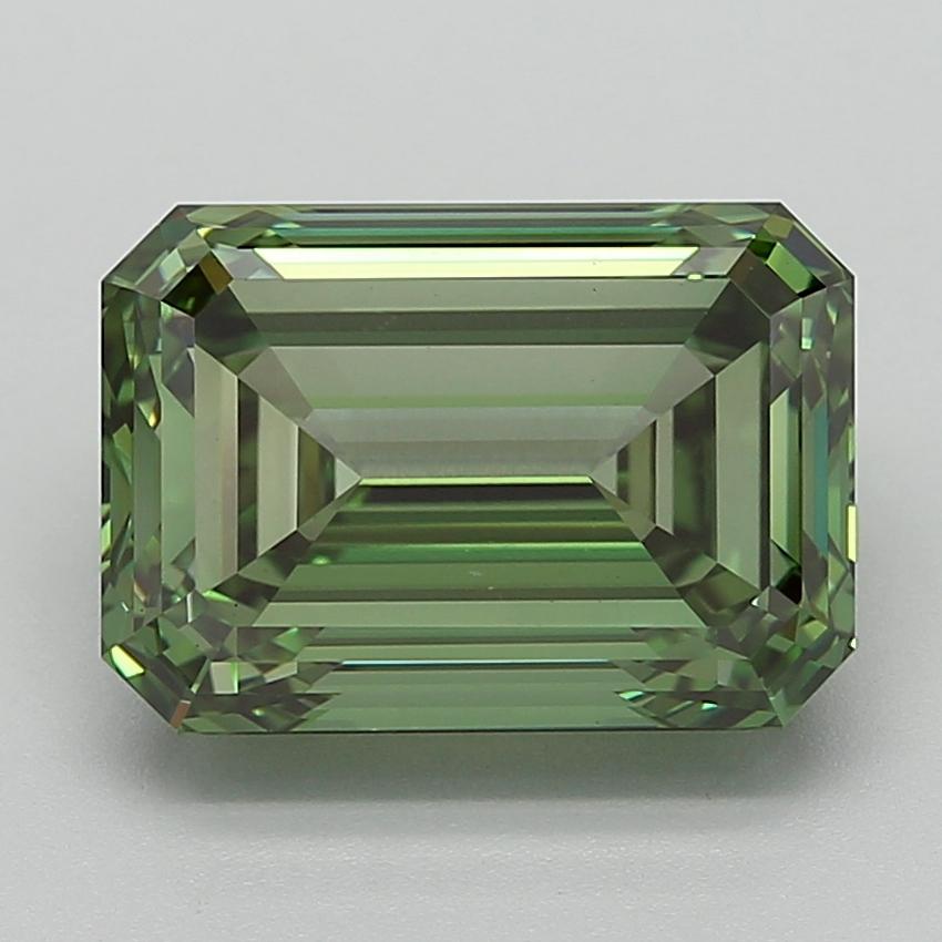 7.07 Ct. Fancy Vivid  Green Emerald Lab Grown Diamond