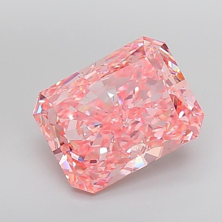 9.11 Ct. Fancy Vivid Pink Radiant Lab Grown Diamond