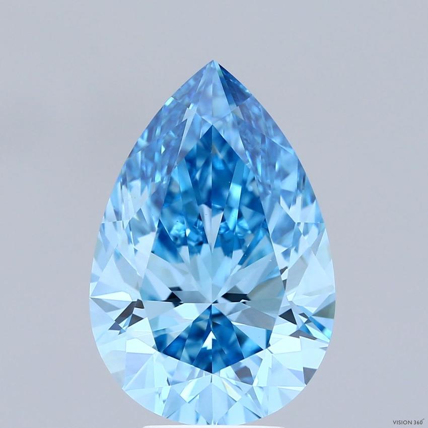 6.0 Ct. Fancy Vivid Blue Pear Lab Grown Diamond
