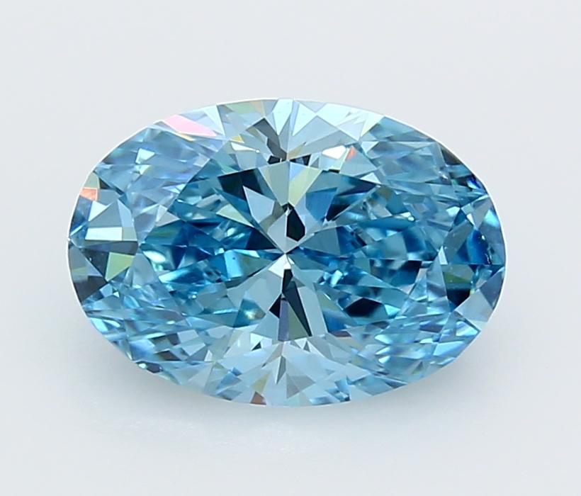 3.04 Ct. Fancy Vivid  Blue Oval Lab Grown Diamond