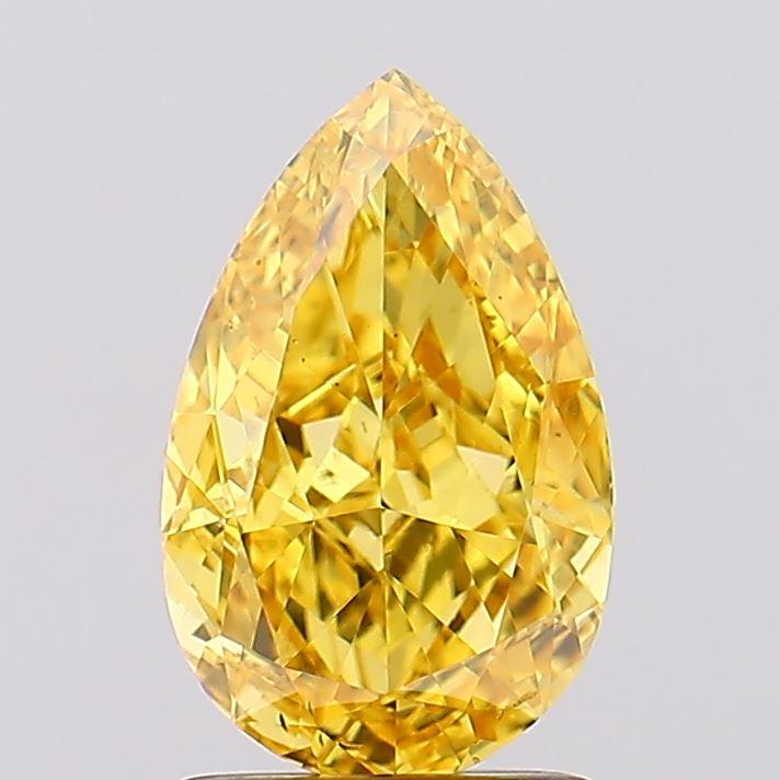 1.70 Ct. Fancy Vivid  Yellow Pear Lab Grown Diamond