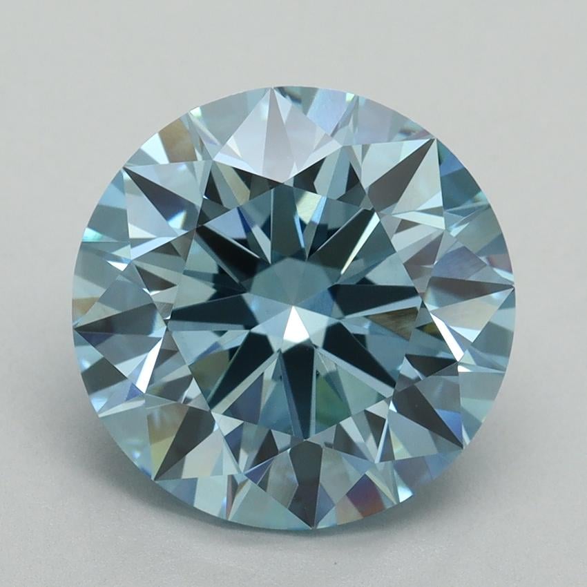 5.28 Ct. Fancy Vivid Blue Round Lab Grown Diamond