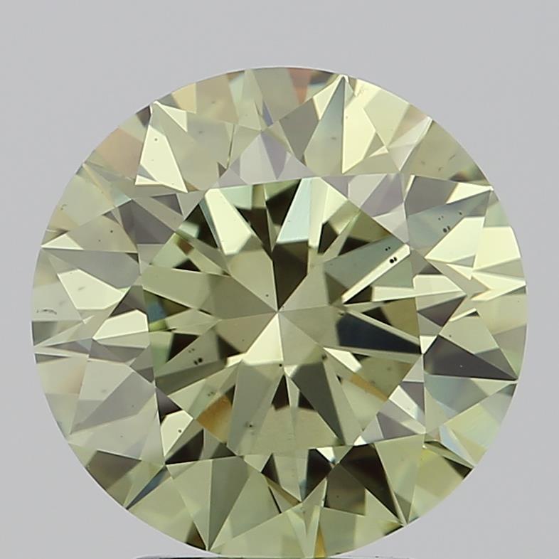 2.92 Ct. Fancy Vivid  Green Round Lab Grown Diamond