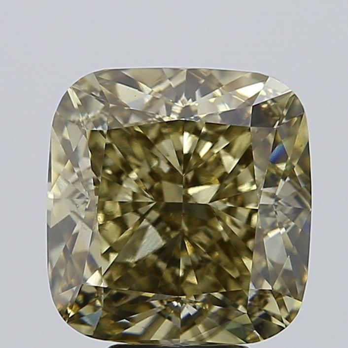 7.51 Ct. Fancy Greyish Yellow Cushion Lab Grown Diamond