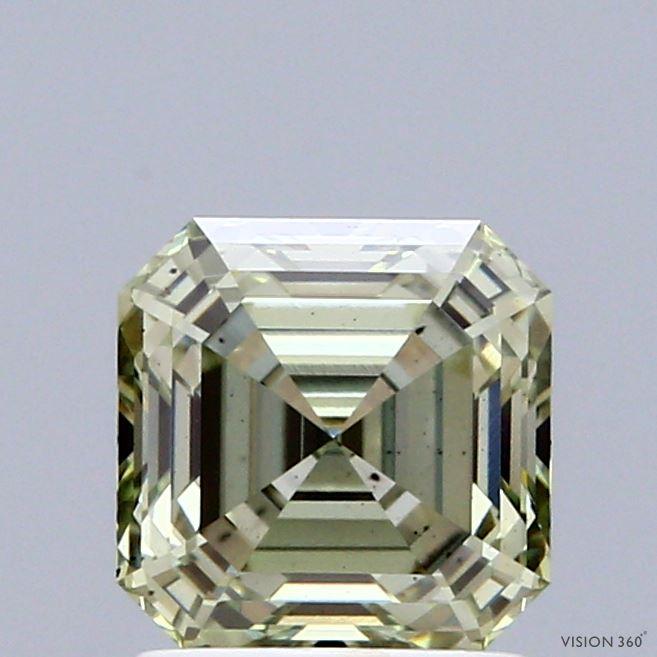 1.67 Ct. Fancy Light Yellow Green Asscher Lab Grown Diamond