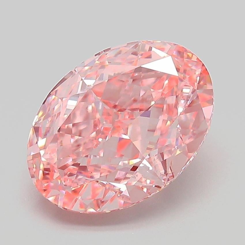 3.31 Ct. Fancy Vivid  Pink Oval Lab Grown Diamond