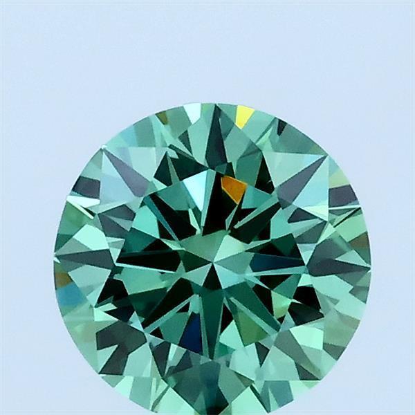 1.03 Ct. Fancy Vivid Green Round Lab Grown Diamond