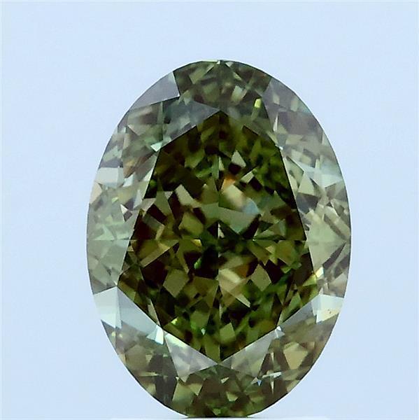 2.09 Ct. Fancy Vivid Green Oval Lab Grown Diamond