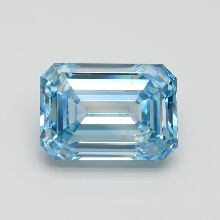 5.23 Ct. Fancy Vivid Malibu Blue Emerald Lab Grown Diamond