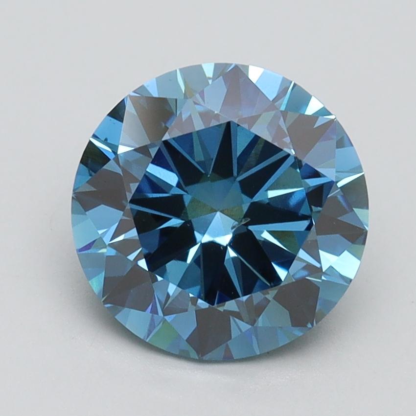 2.21 Ct. Fancy Vivid Blue Round Lab Grown Diamond